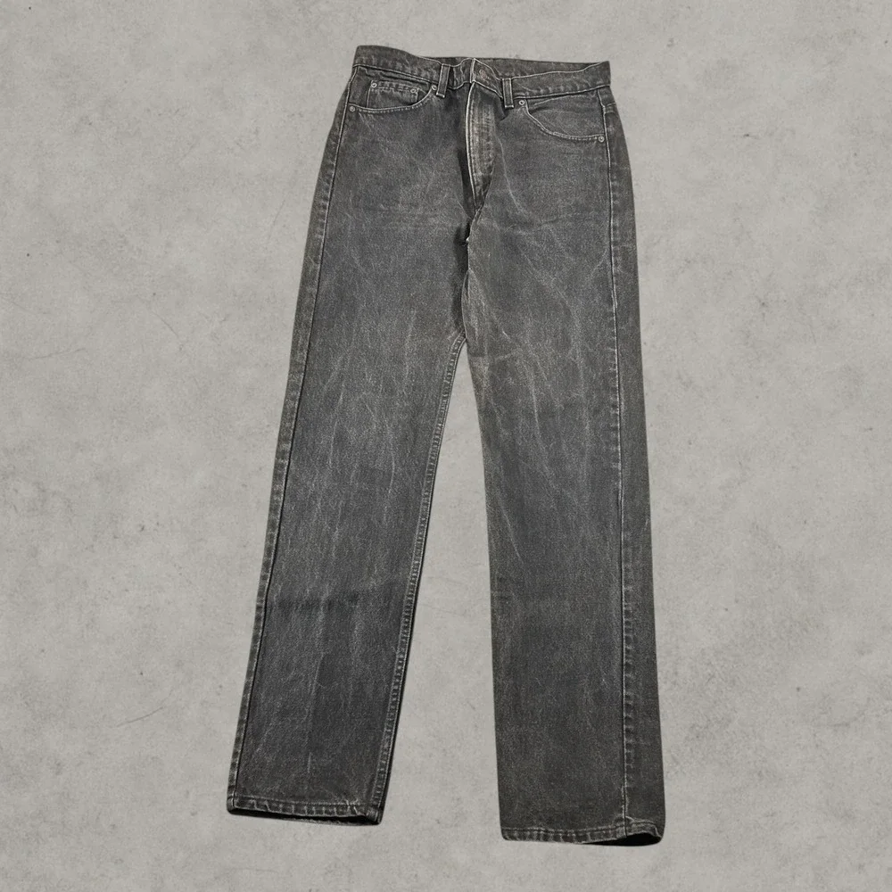 Vintage Levis 505 Jeans Mens 32x36 Faded Black Straight Leg Made in USA 505-0260